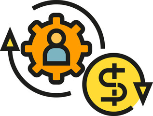 Manpower and Money Resource Allocation Icon
