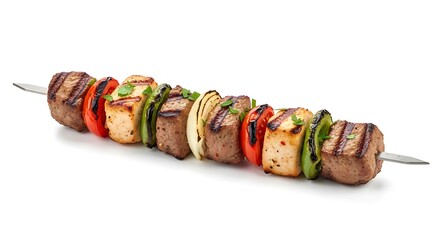 Delicious Grilled Meat and Vegetable Skewer