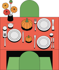 Abstract blocks of red and green against a dark background design