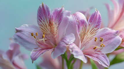 Fototapeta premium Beautiful pink flowers with delicate petals and vibrant colors in a soft natural setting