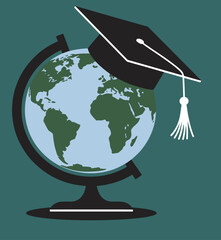 Abstract Teal Background with Black Shapes for Creative Design Needs