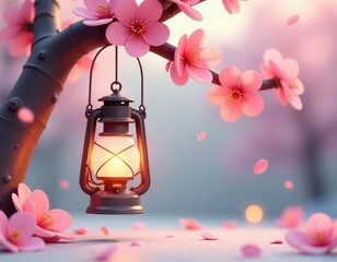 Magical Pink Cherry Blossom Lantern