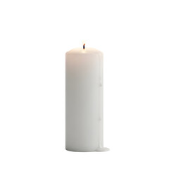 White memorial tribute remembrance candle isolated on a transparent or white background. PNG