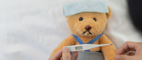 sick with a headache, seasonal influenza, allergic, high fever and influenza, resting, virus,...