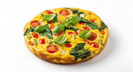 Delicious Vegetable Frittata with Fresh Basil Garnish