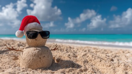 Obraz premium sand snowman on the beach