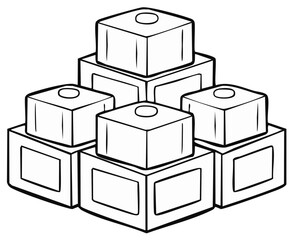 Illustration of Building Blocks Pyramid for Education or Construction Designs