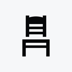 Chair icon vector black