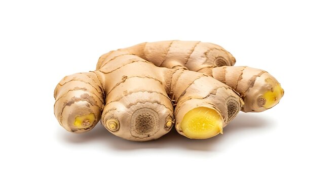 Fresh Ginger Root Isolated on White Background