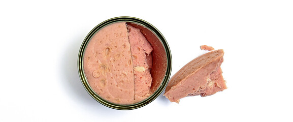 luncheon canned chicken meat, processed food theme, healthy eating
