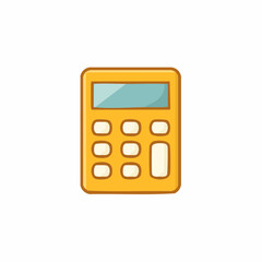 Cartoon Calculator Illustration on White Background for Math Education Finances
