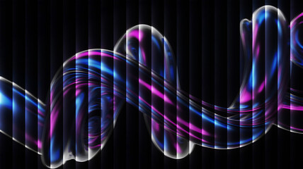 Abstract flowing shape with vibrant colors and a unique design, creating a visually stunning and...