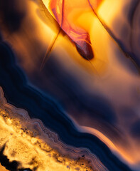 Close up of Banded Agate, variety of chalcedony