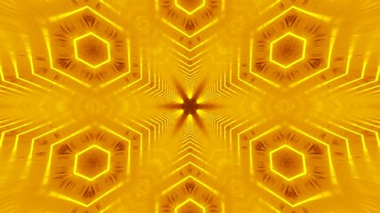 Abstract kaleidoscope neon acid mandala background showcasing radiant luminous hexagonal geometry, seamless ornamental glowing animation evolving in futuristic dynamic loops. - Powered by Adobe