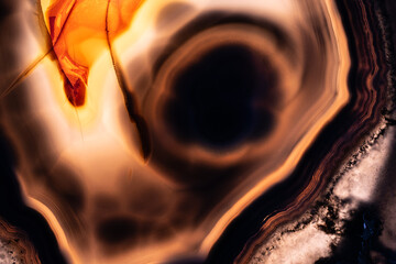 Close up of Banded Agate, variety of chalcedony