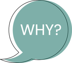 A thought-provoking question mark within a minimalist speech bubble, symbolizing curiosity, inquiry, and the universal need for understanding and explanation