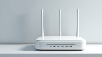 White WiFi router on a white background