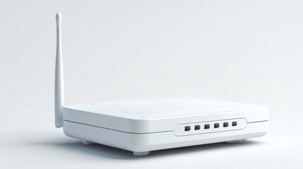 White WiFi router on a white background