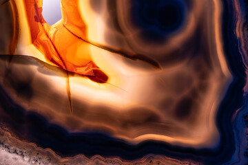 Close up of Banded Agate, variety of chalcedony