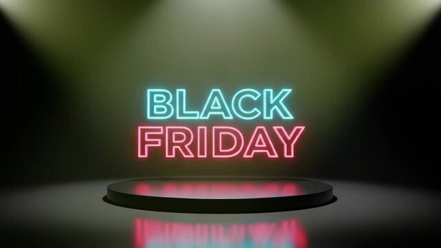 Grab stunning Black Friday deals now with this neon promotion video, perfect for ads and marketing campaigns