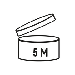 5 M SIGN vector illustration, packaging symbol Expiration period in months, expiration