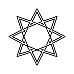 Geometric Star Mandala Line Art Design