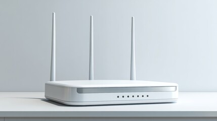 White WiFi router on a white background