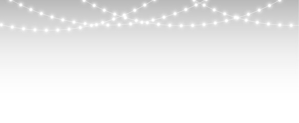 Decorative holiday garland with illuminated bulbs, vector background for Christmas banners, festive cards, seasonal illustrations, and celebration designs. © Ольга Гордеева