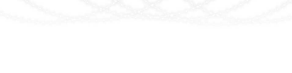 Glowing Christmas garland illustration with decorative bulbs, vector banner, and festive background for holiday cards, seasonal projects, and celebration decorations.