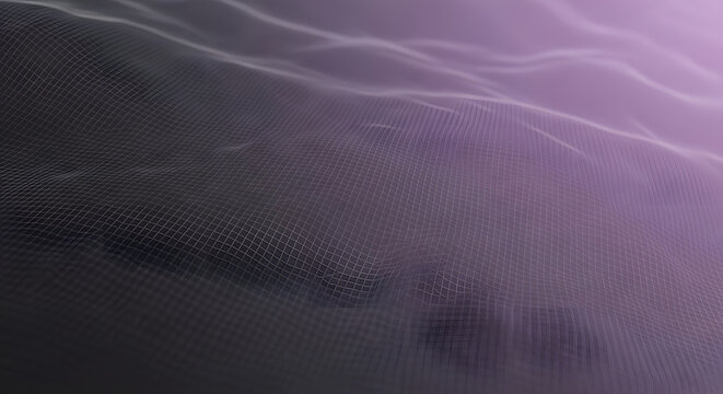 Abstract purple and gray undulating grid pattern background