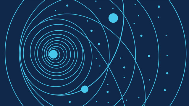 Solar system orbiting space galaxy star system celestial body universe vector Abstract