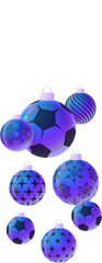 football christmas ball. 3d render neon xmas or new year bauble ball