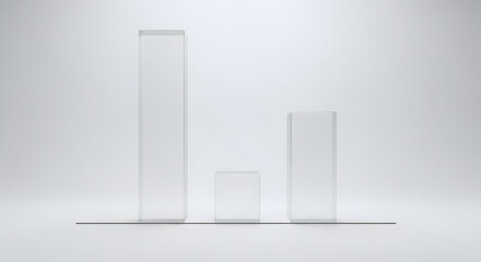 3D Rendered Bar Chart Illustrating Growth and Decline
