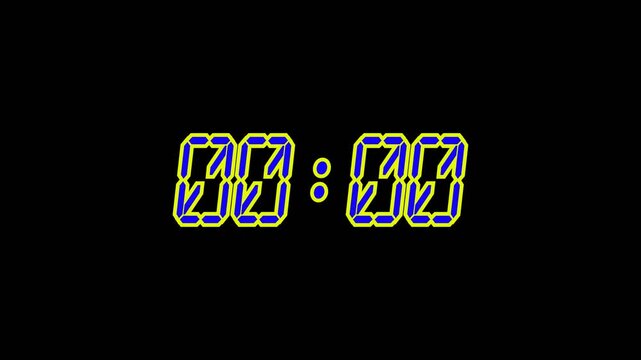 0 to 5 seconds on black background, 5 second countdown timer.