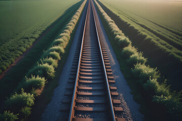 railway tracks in a rural landscape