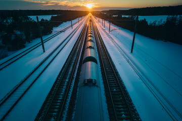 a train in a winter landscape