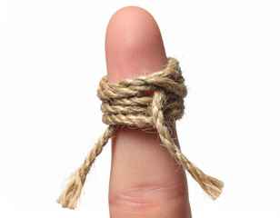 the string tied on the index finger