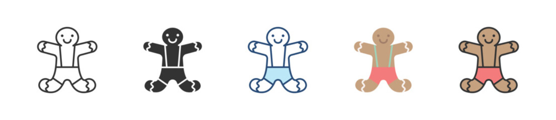 Gingerbread Icon Set Multiple Style Collection