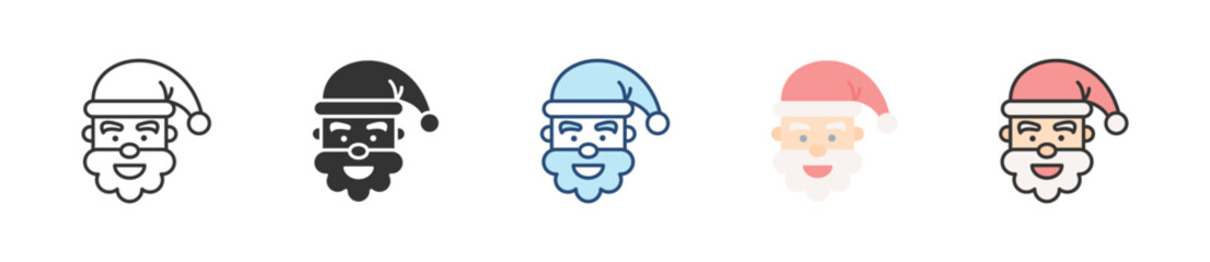 Santa Claus Icon Set Multiple Style Collection
