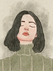 Portraiting of a young woman