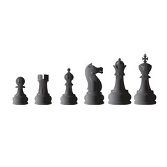 Chess Pieces for Strategic Board Game Vector Set