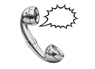 Vintage telephone handset isolated on transparent background