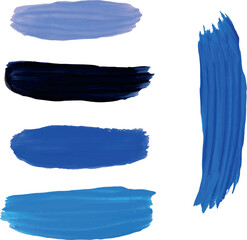 brush strokes with acrylic paint, 5 shades of blue
