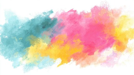 Bright splashes of color blend beautifully showcasing an artistic explosion of hues in watercolors.