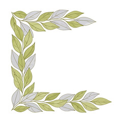 Elegant Leafy Corner Frame Design A Botanical Border for Decorative Elements and Invitations