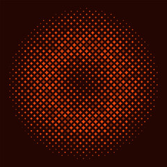 An abstract geometric composition constructed from multiple multicolored diamonds forming a circular pattern against a dark background. The varying sizes of the shapes create an effect of depth and