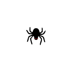 Halloween Spider with Red Eyes Isolated 64x64 Vector Icon