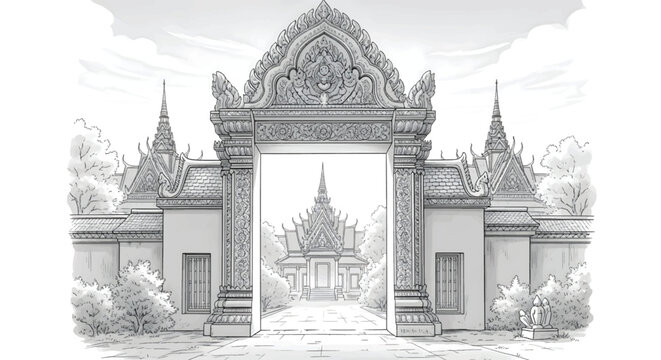 Cartoon of a pagoda