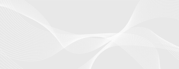 White flowing lines soft gray modern abstract background wavy curve delicate