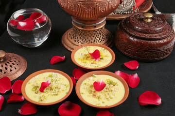 Phirni served in earthen plate